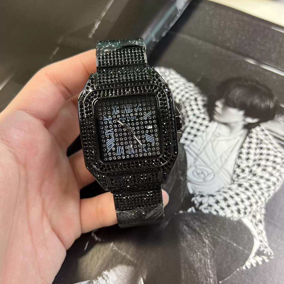 Gold or black Watch Ice Out Sq - Luxury Watch All Black ulasan dan harga
